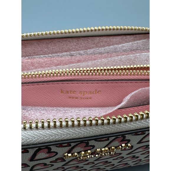 Kate Spade Morgan Fancy Hearts Zip-around Continental Wallet KA063 NWT - Picture 5 of 13